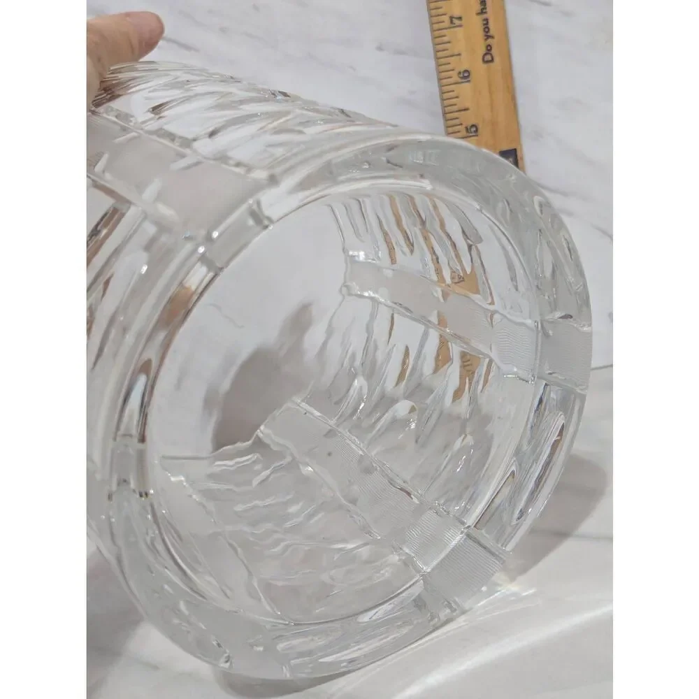 Unbranded Vintage Clear Heavy Lead Crystal Cookie Jar With Lid